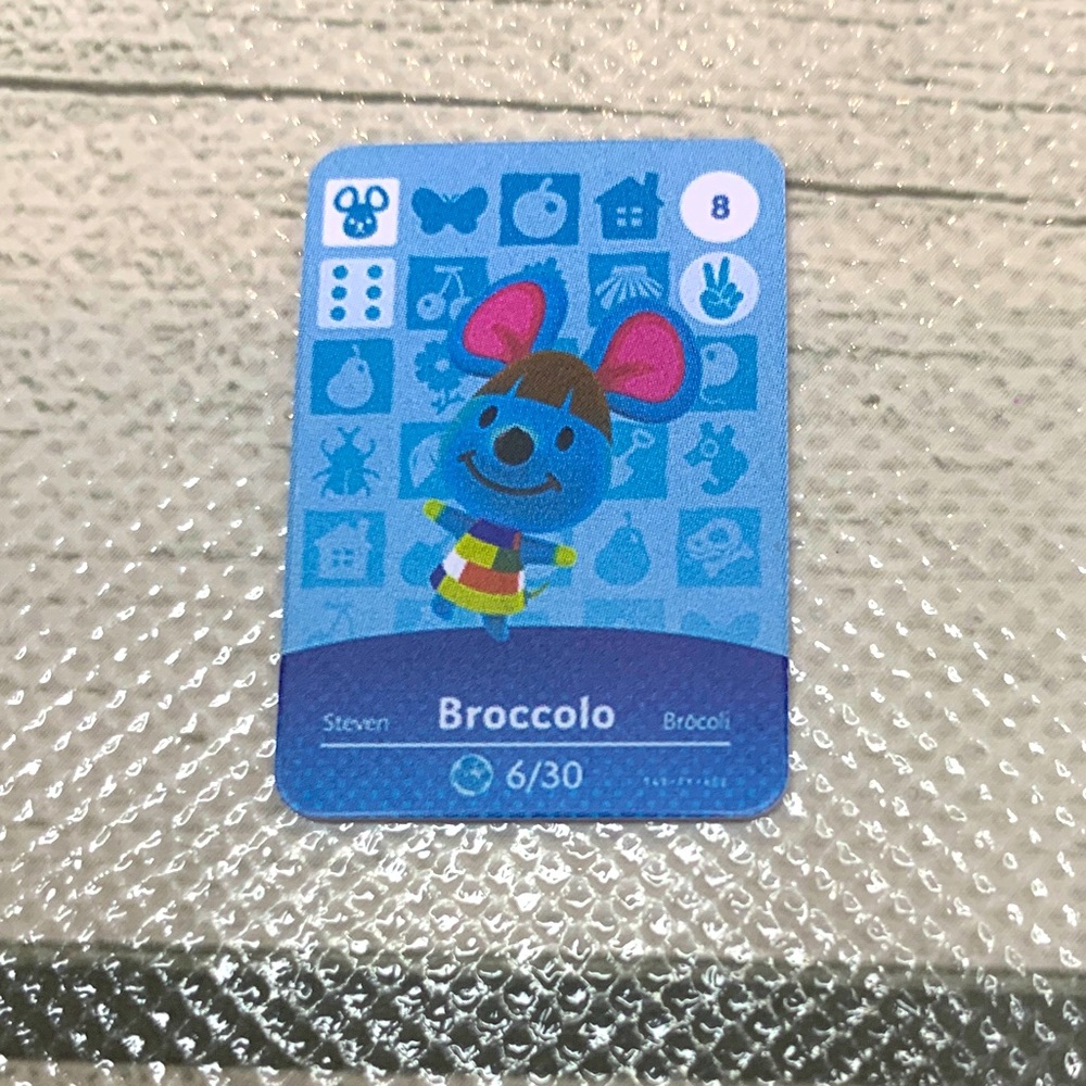 Animal Crossing Amiibo Broccolo Mini NFC Card #   Scan in Villager ACNH Switch